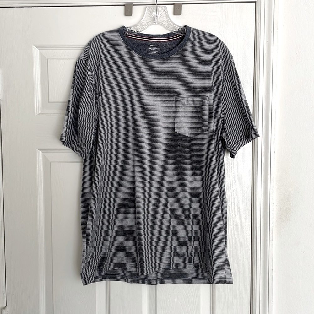 X-Large Soft Wash Tee, Member’s Mark, Striped white and blue/gray